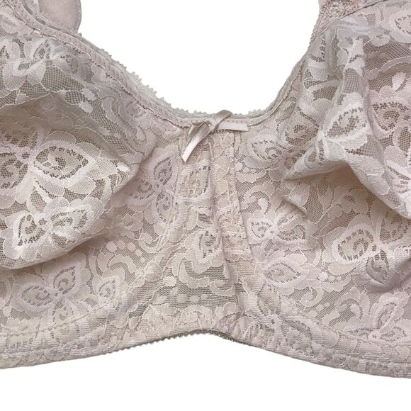 Bali 38DD Tan Lace Seamless Bra Unlined Underwire Adjustable Straps Intimates - Picture 3 of 12